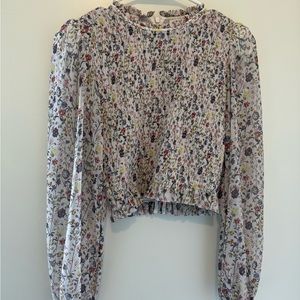 Wilfred floral ribbed blouse